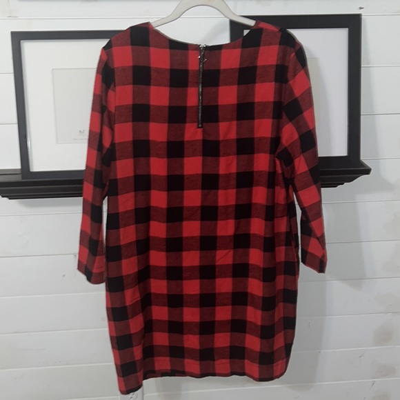 CHARLIE PAIGE ELLA PLAID SHIRT DRESS WITH POCKETS - Picture 2 of 5